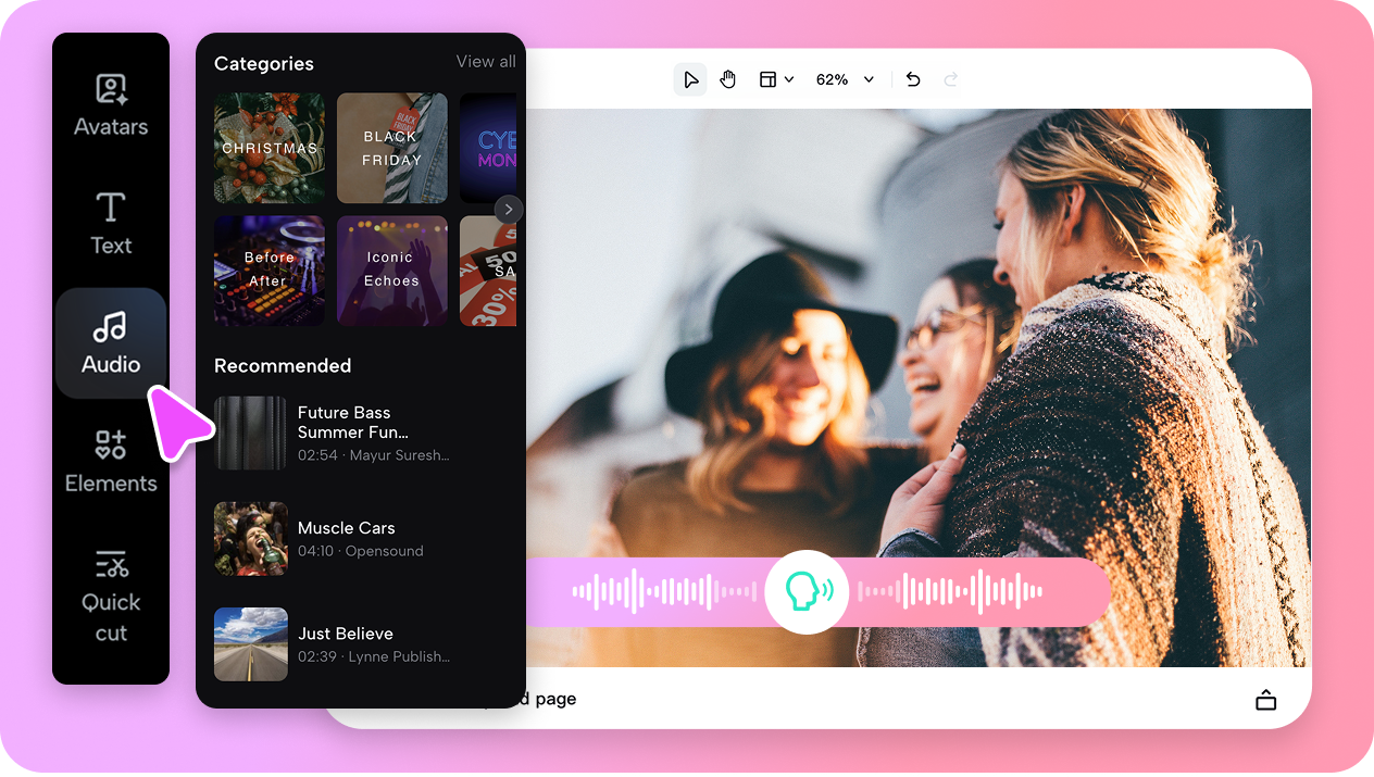 Add effects and music to elevate your recap video